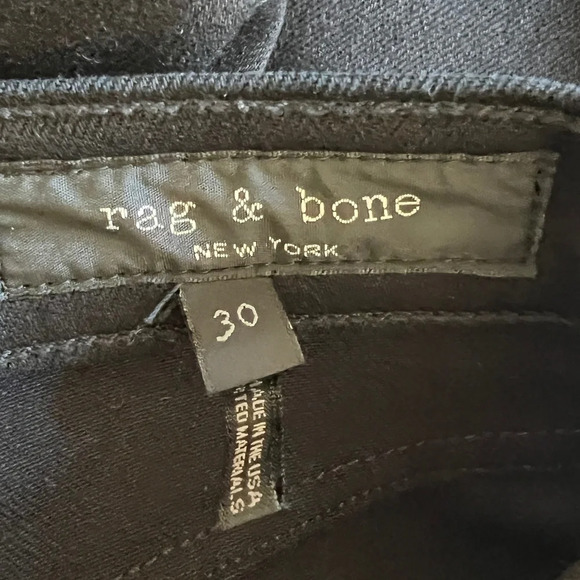 Rag & Bone High Rise Cigarette Ankle Jeans Black with Pink Logo Stripe Size 30 - Picture 8 of 10
